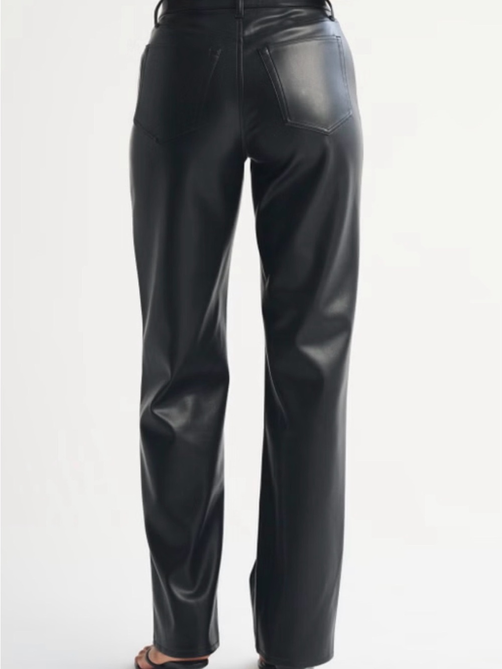 Abercrombie‎ & Fitch Black Faux Leather Wide-Leg Pants - Picture 2 of 8